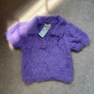 New with tags - purple fuzzy crop top, Kimchi Blue